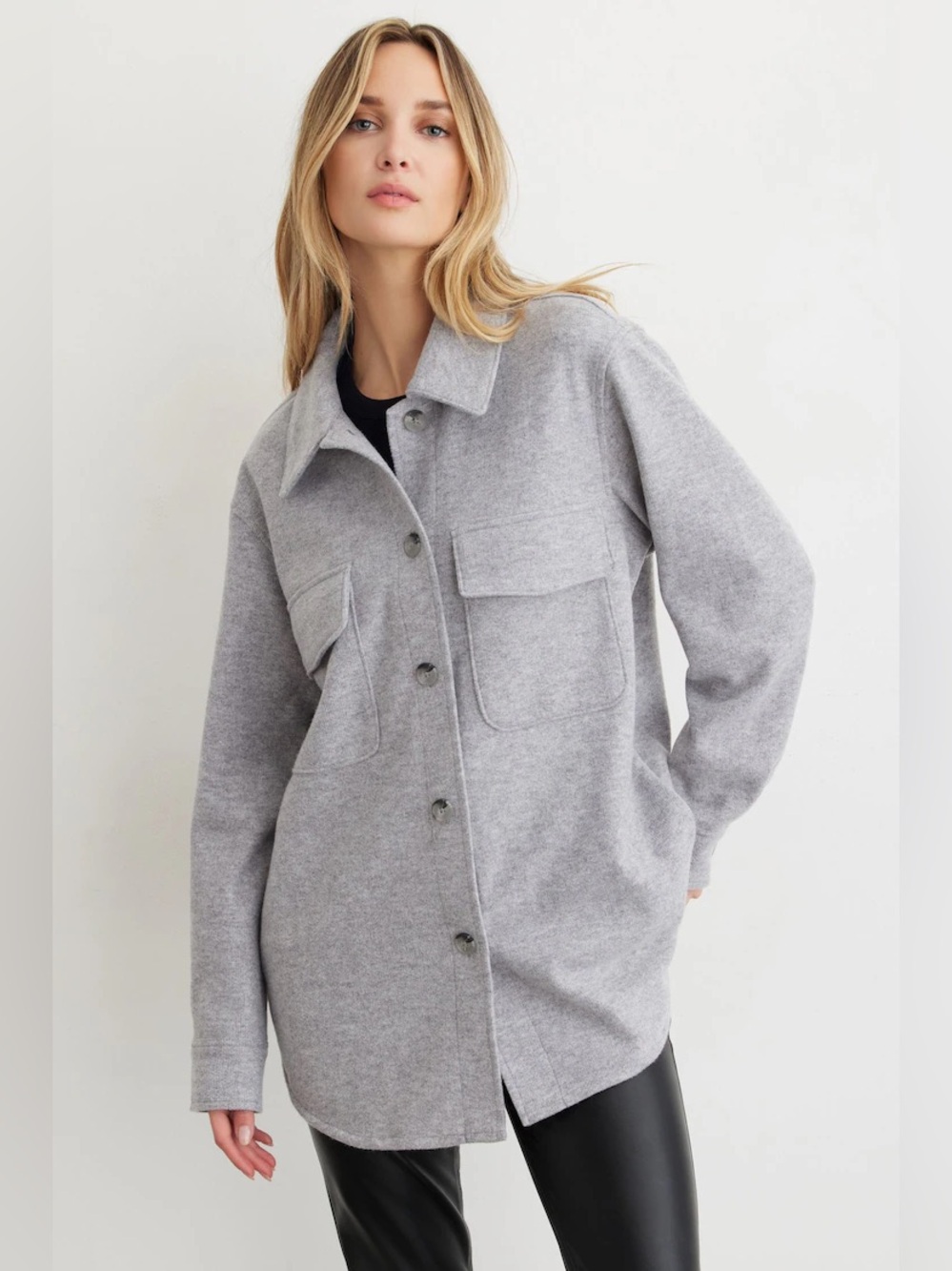Dynamite Button Front Shacket - Picture 3 of 14